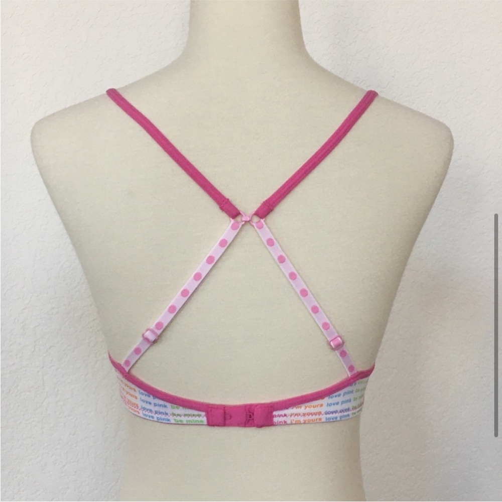 NWOT—Victoria’s Secret Pink cute multicolored saying bra sz 32B - Picture 4 of 7